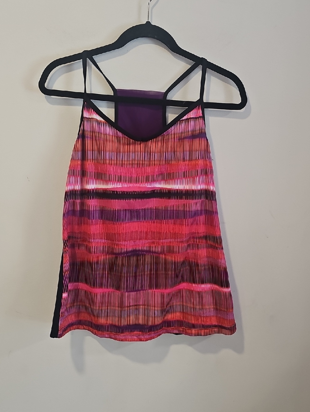 Xersion Pink & Purple Striped Double-Strap Camisole
